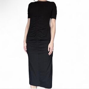 Black Ruched Midi Dress by Cos